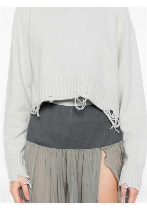 maglione damage cropped donna grigio LOW CLASSIC | LW253KN050147